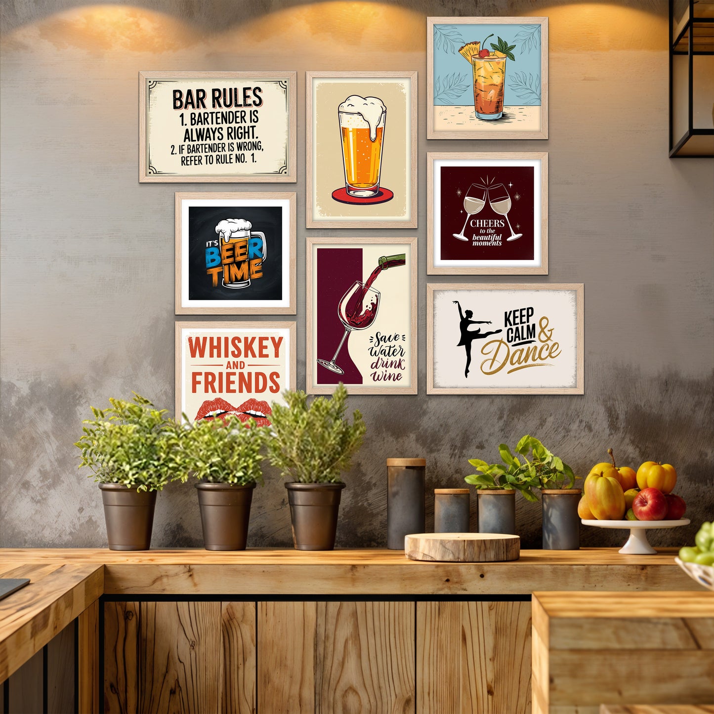 Cheers Gallery Wall Set of 8