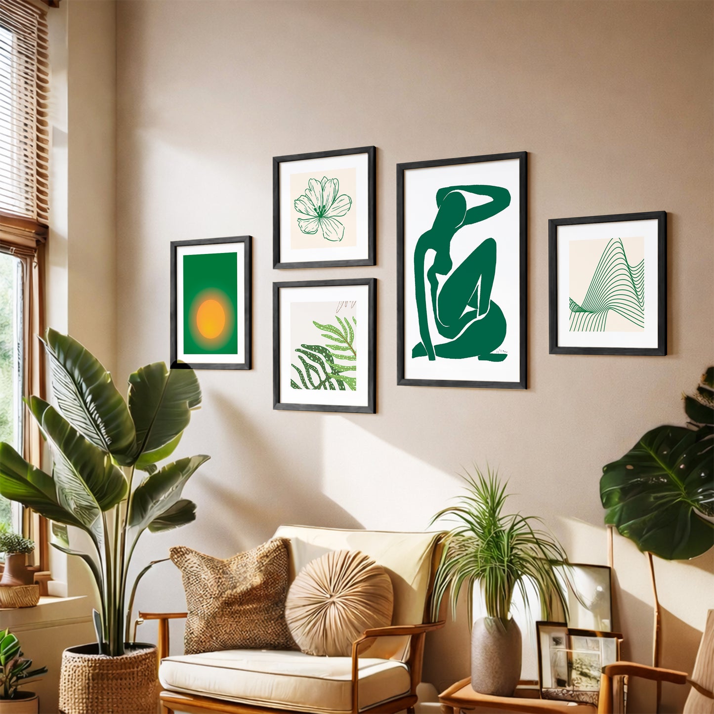 Organic Abstract Wall Set of 5