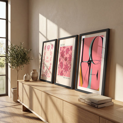 Pink Chic Wall Art Frames Set of 3