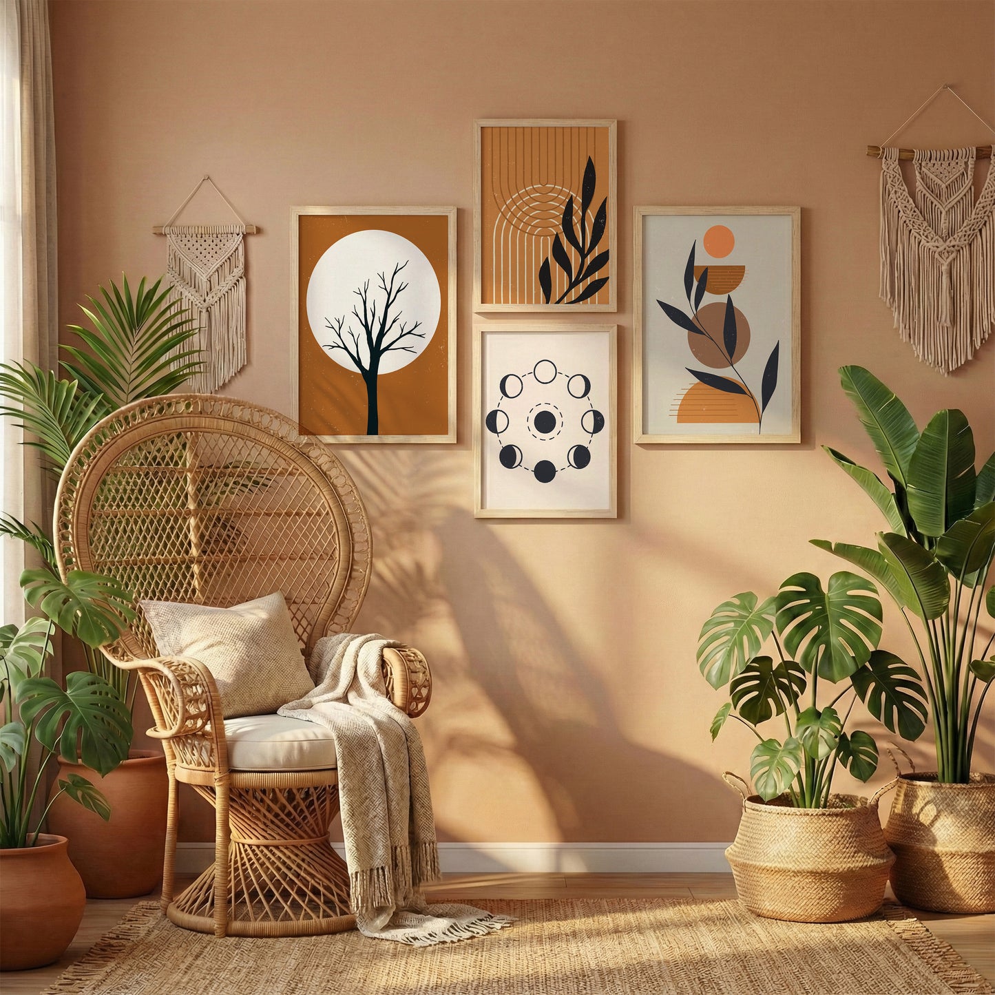 Modern Botanical Wall Frame - Set of 4