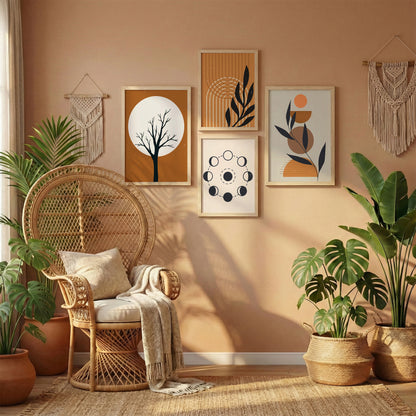 Modern Botanical Wall Frame - Set of 4