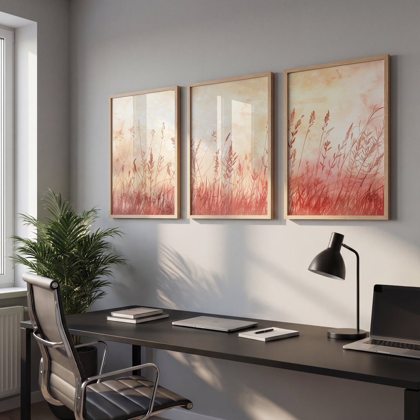 Blush Wildflower Botanical Wall Frames Set of 3
