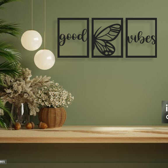 Good Vibes Pinewood Wall Art