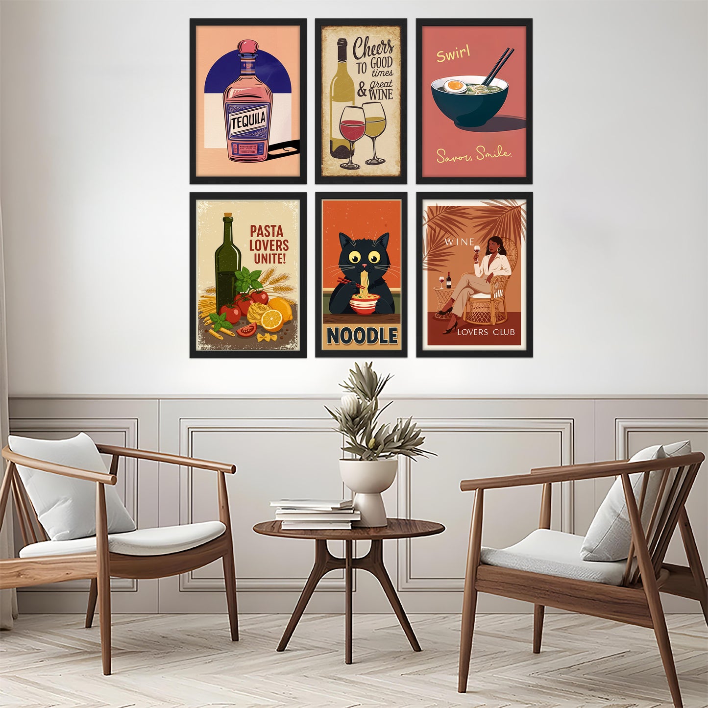 Food & Wine Wall Art Set – 6