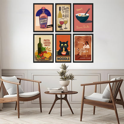 Food & Wine Wall Art Set – 6