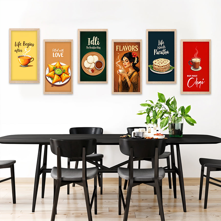 Indian Breakfast & Chai Wall Frame Set