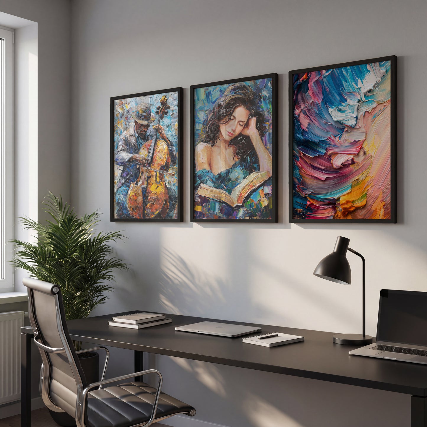 Vibrant Expressionist Wall Art Set of 3