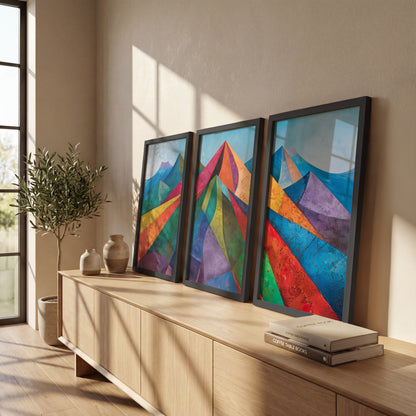 Geometric Landscape Wall Art Set of 3