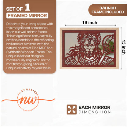 Veer Hanuman Pinewood Laser Wall Art