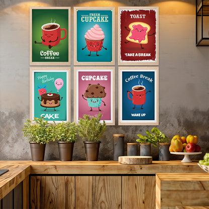 Cute Food Art Collection Wall Frame Set