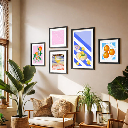 Summer Fruit Wall Art Set of 5