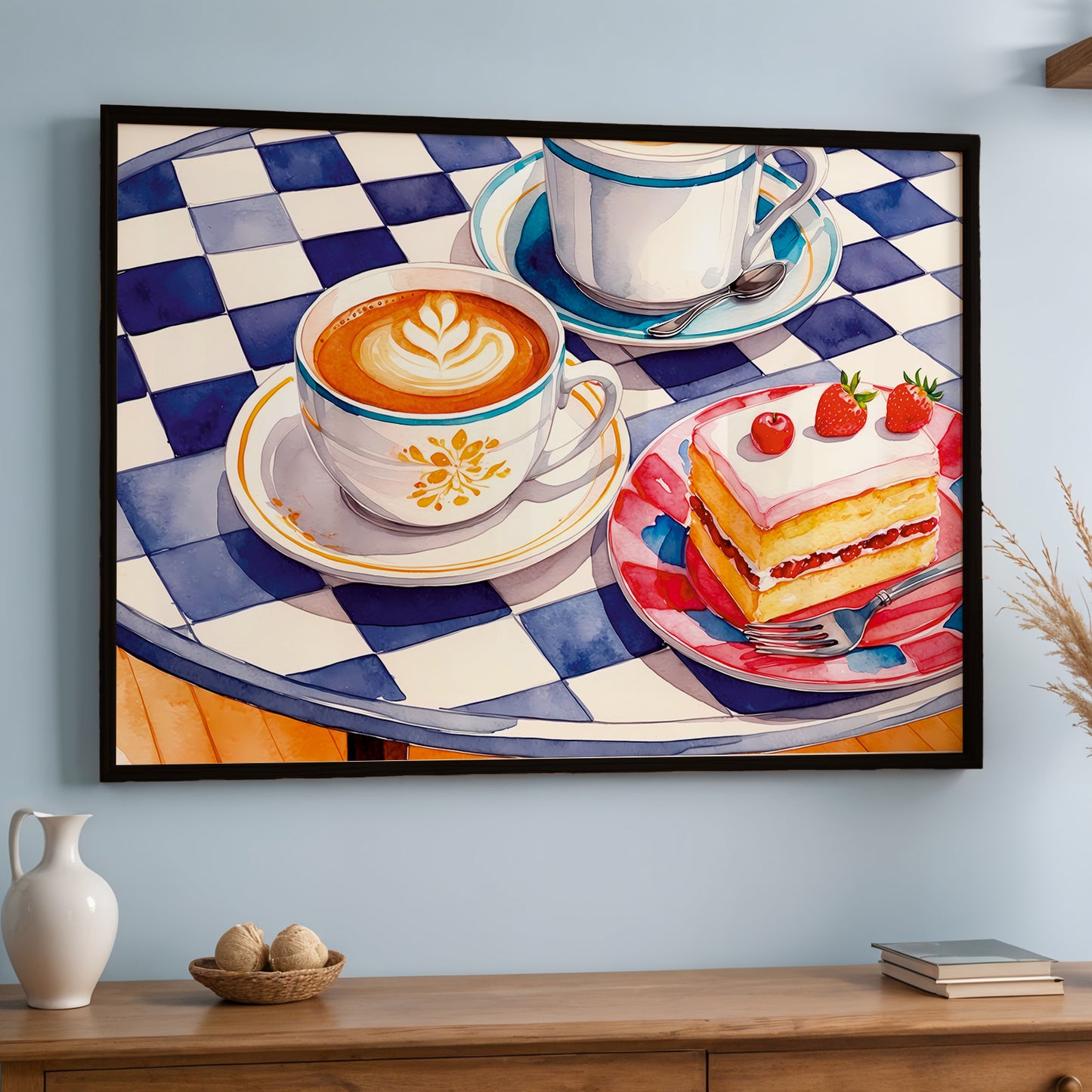 Coffee & Strawberry Delight Wall Frame
