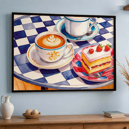Coffee & Strawberry Delight Wall Frame