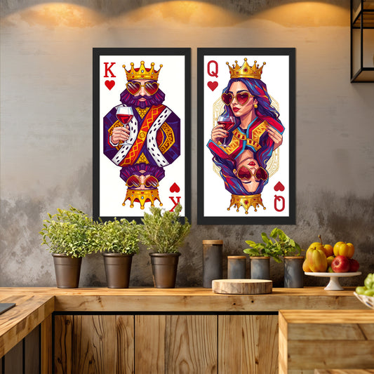 Royal King & Queen Wine Duo Wall Frame
