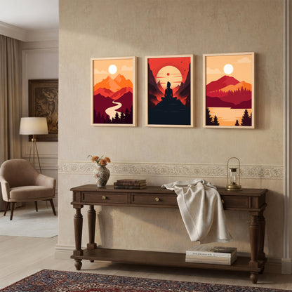 Sunset Serenity Wall Frame Trio