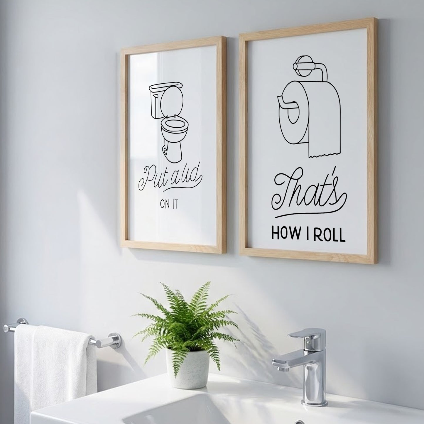 Funny Toilet Humor Wall Frames Set of 2
