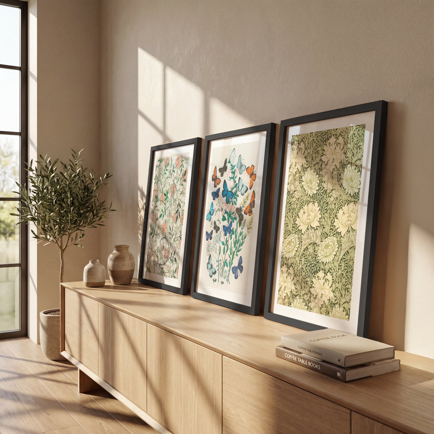 Vintage Botanical Wall Frames Set of 3