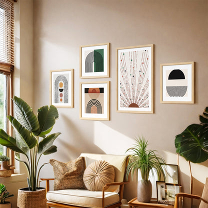 Modern Boho Wall Decor Set of 5