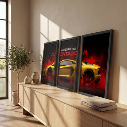 Aventador Blaze Wall Frame Set of 3