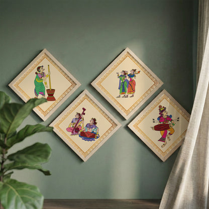 Folk Melody Wall Art Set of 4