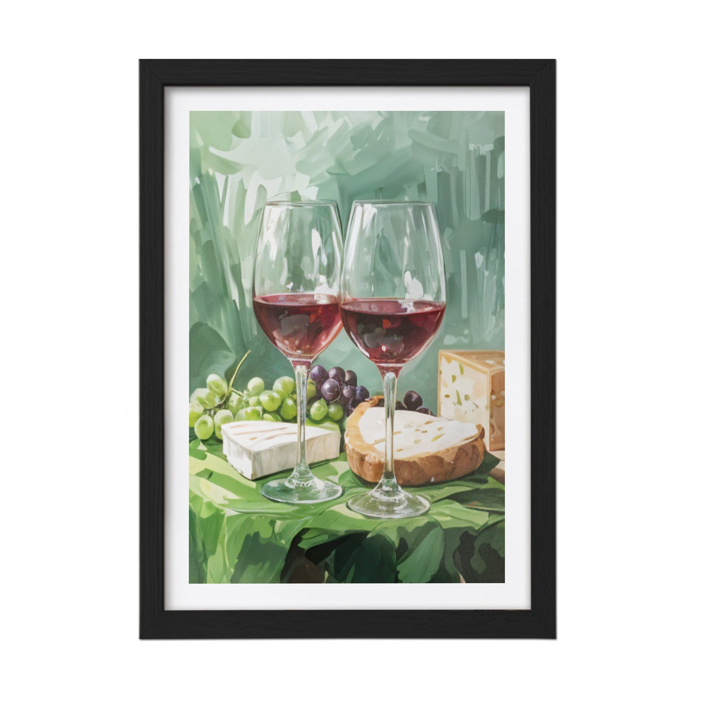 Wine and Cheese Still Life Wall Frame