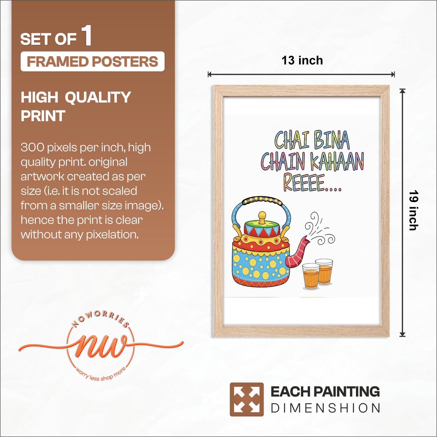 Chai Lover Quote Wall Frame Set of 1