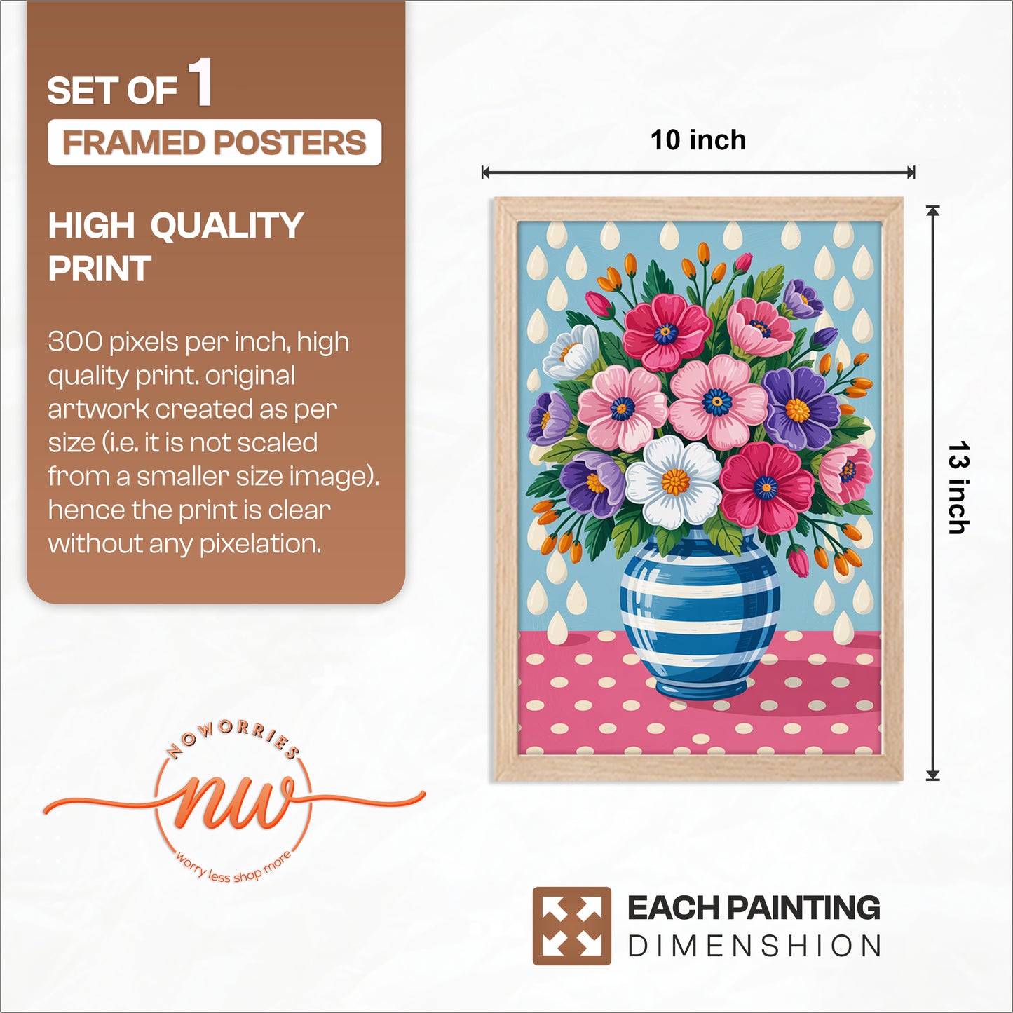 Blooming Floral Vase Framed Wall Art Print