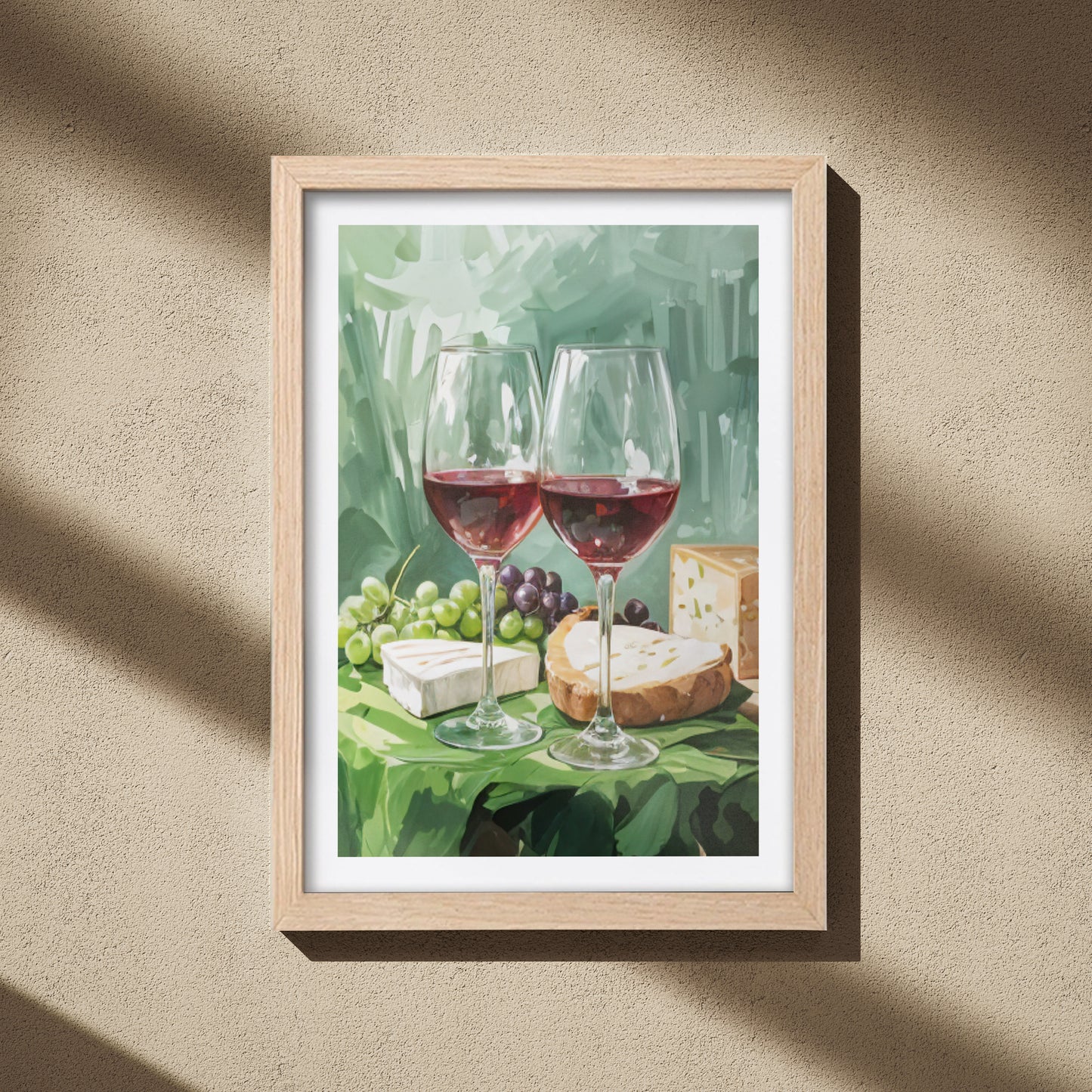 Wine and Cheese Still Life Wall Frame