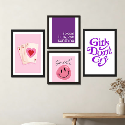 Pink Aesthetic Wall Art Set of 4