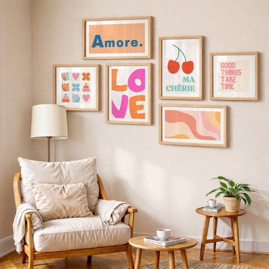 Love & Amore Wall Set of 6