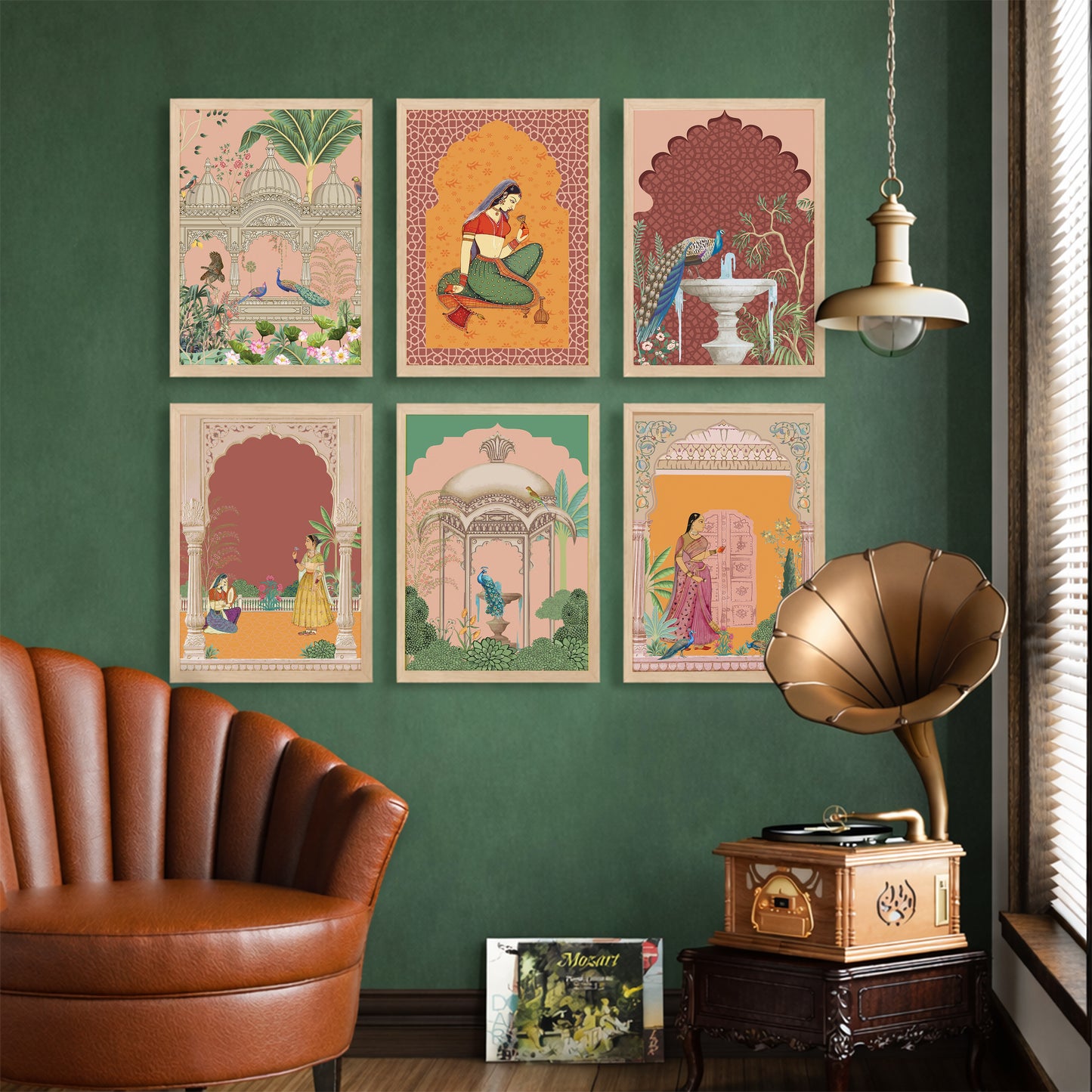 Traditional Indian Miniature Art Wall Frame Set of 6