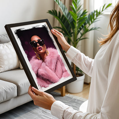Glam Diva Fashion Portrait Framed Wall Art