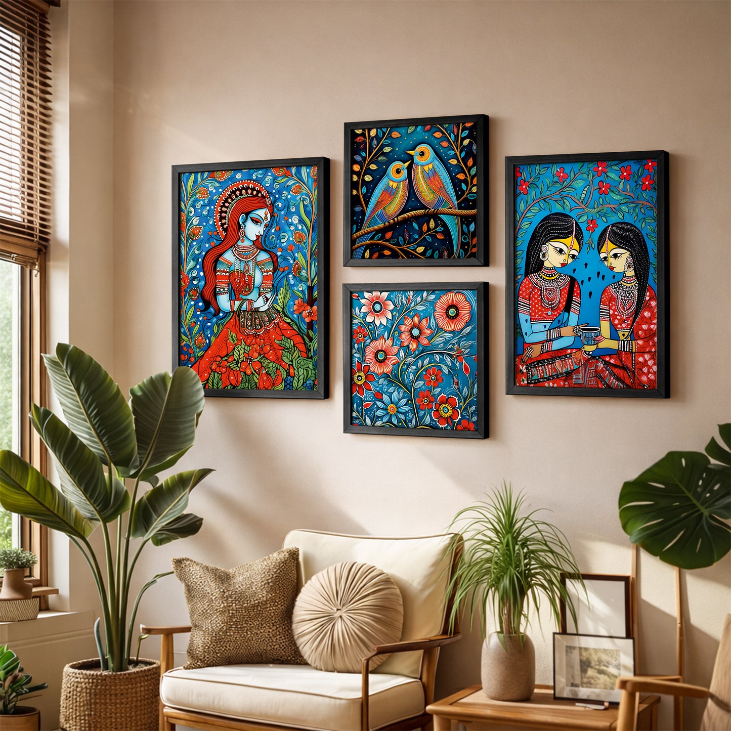 Folk Bloom Frames Set of 4