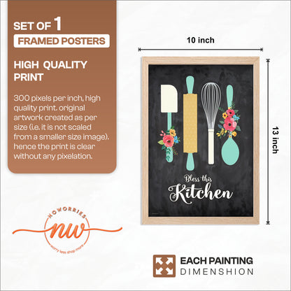 Kitchen Decor Quote Wall Frame Set of 1