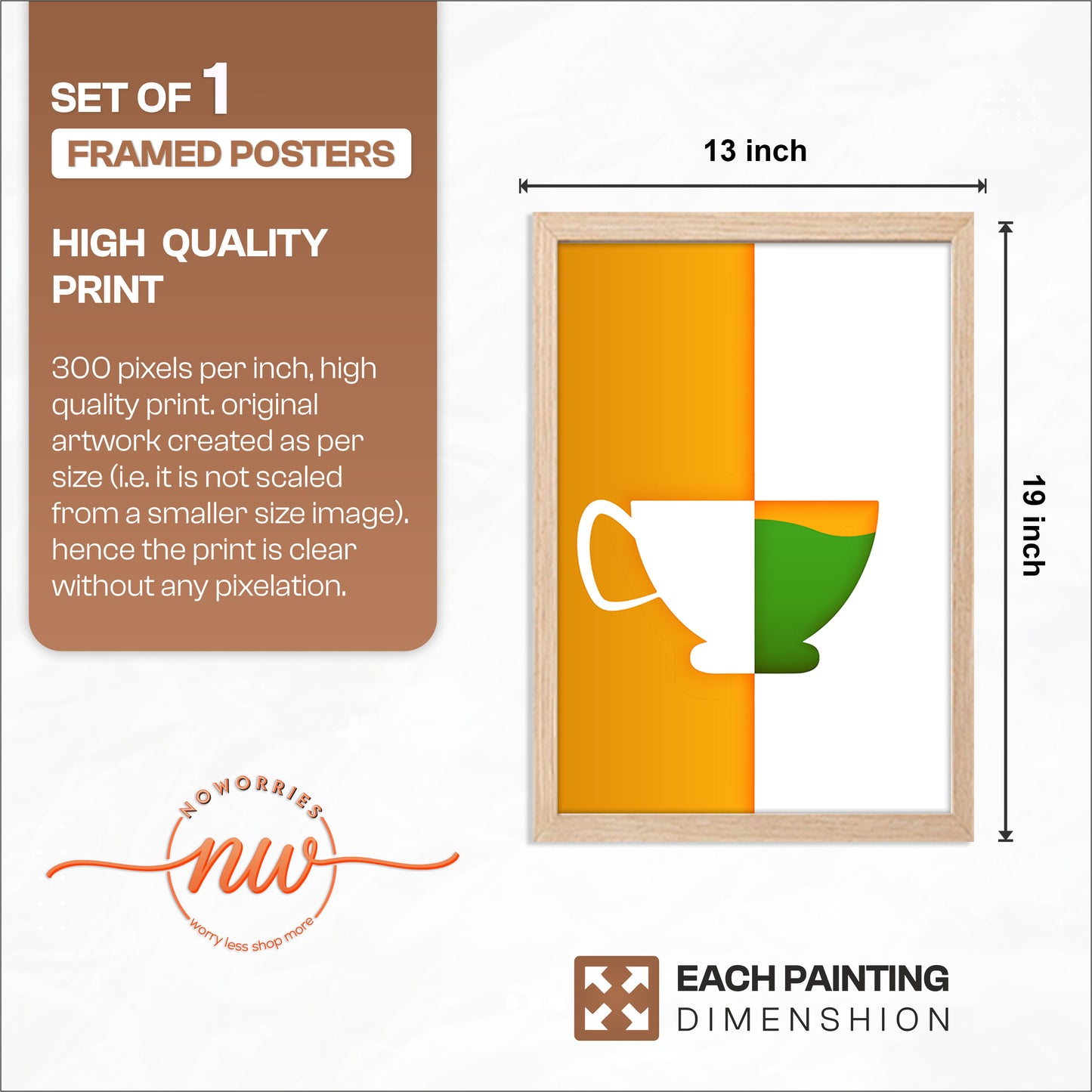 Tricolor Cup Wall Frame