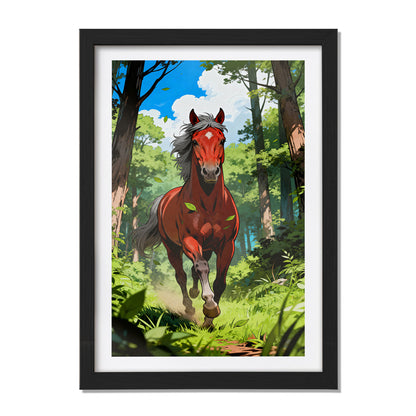 Forest Sprint Stallion Wall Frame