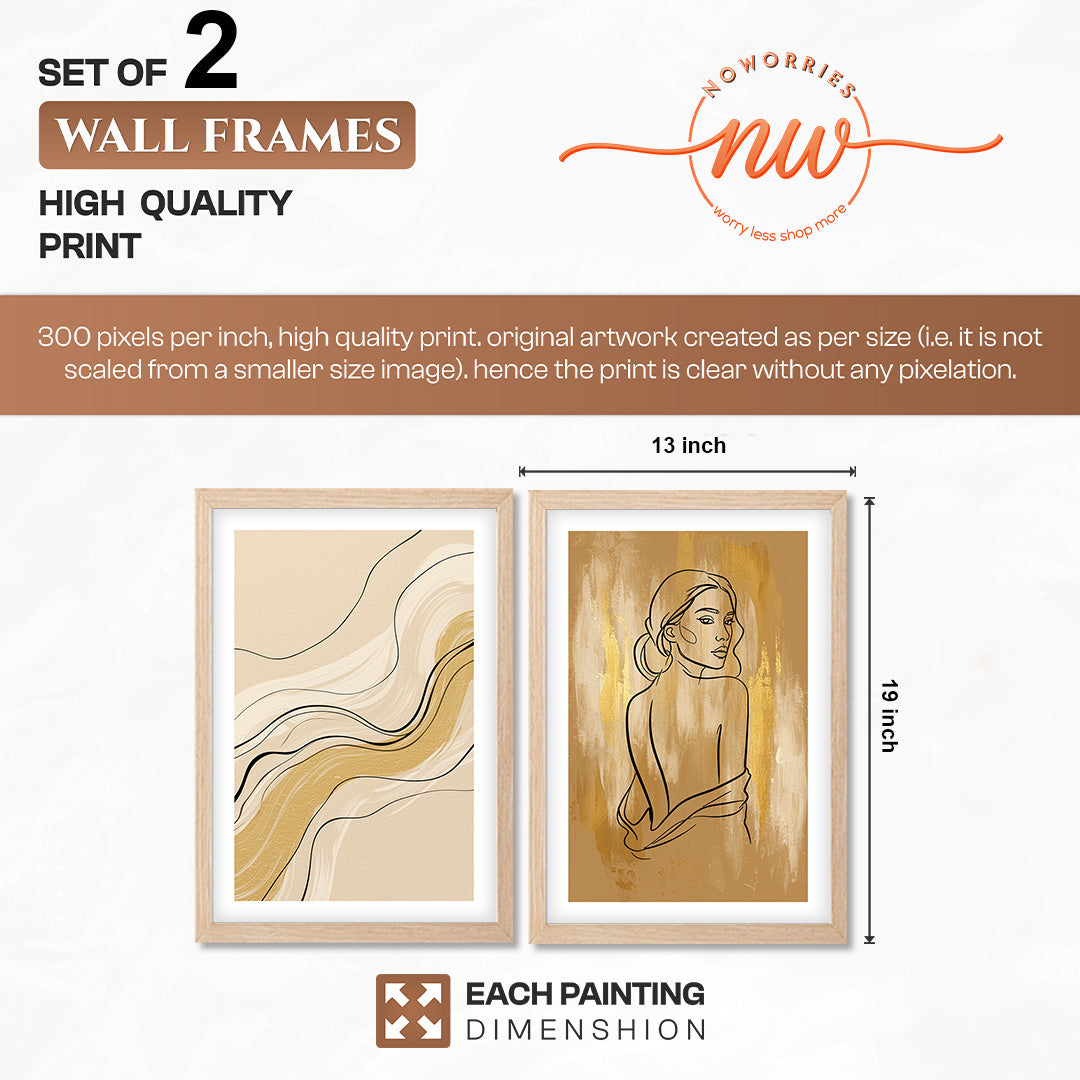 Boho Line Art Framed Set
