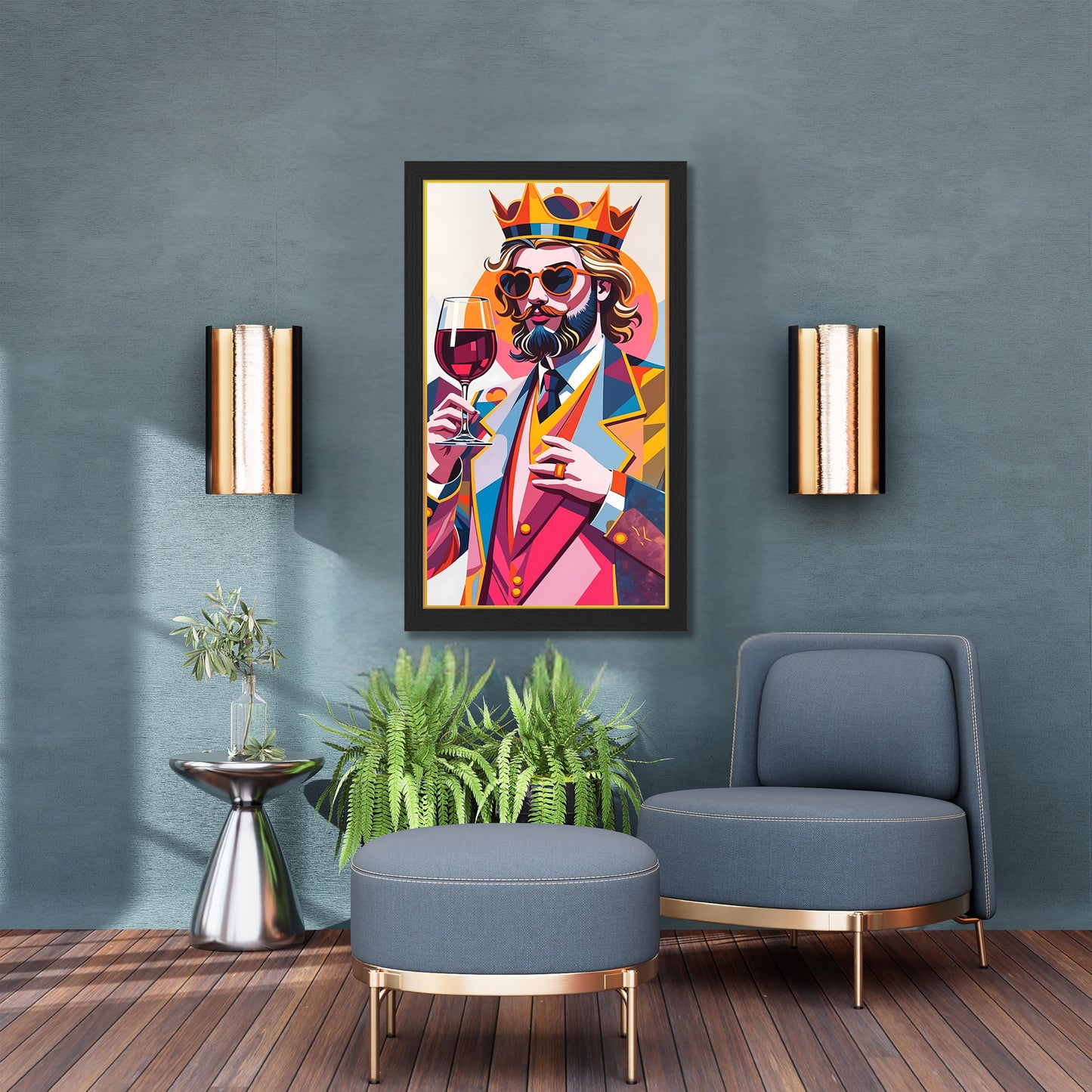 Royal Gentleman Wine Art Frame Set of 1