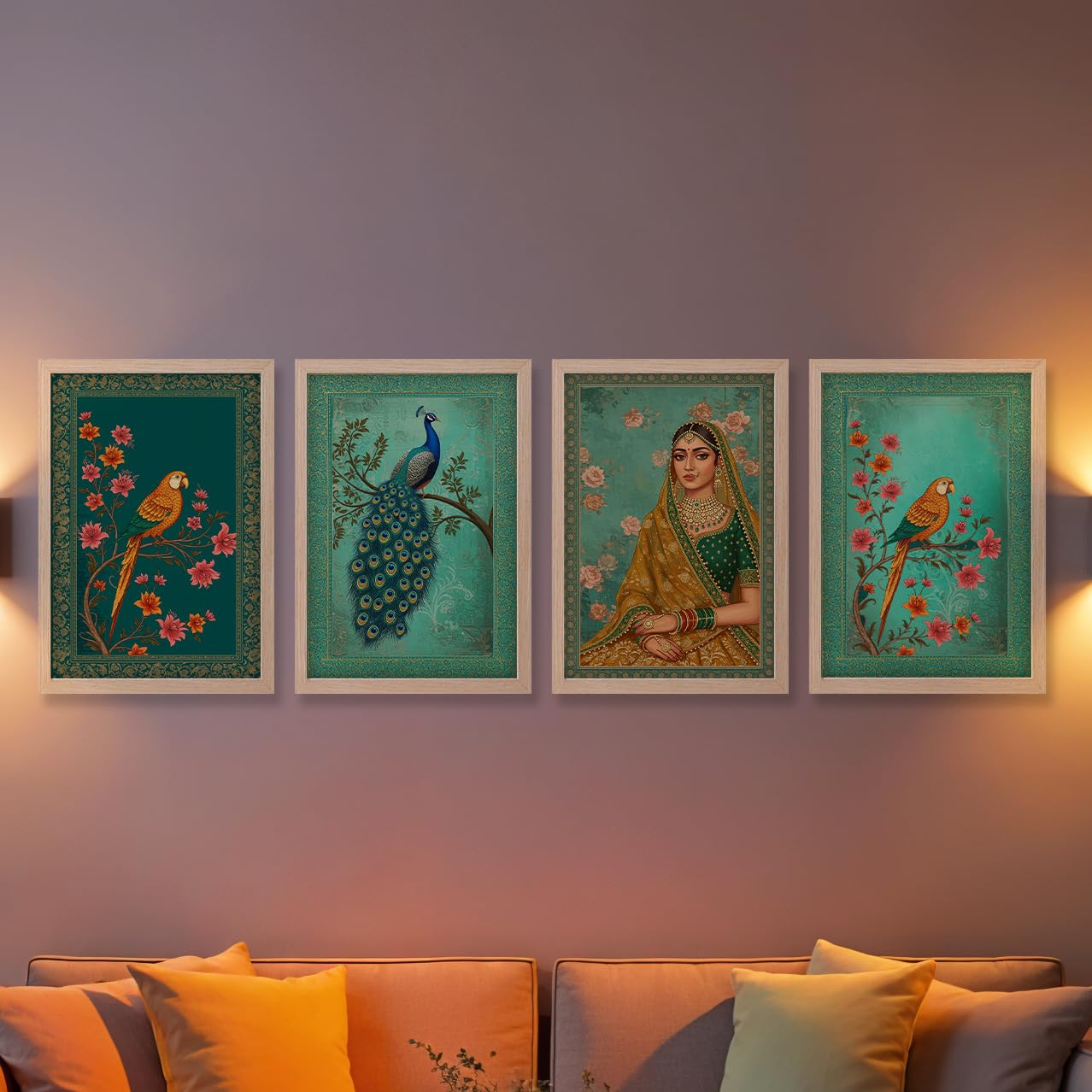 Royal Peacock Harmony Set Wall Frames