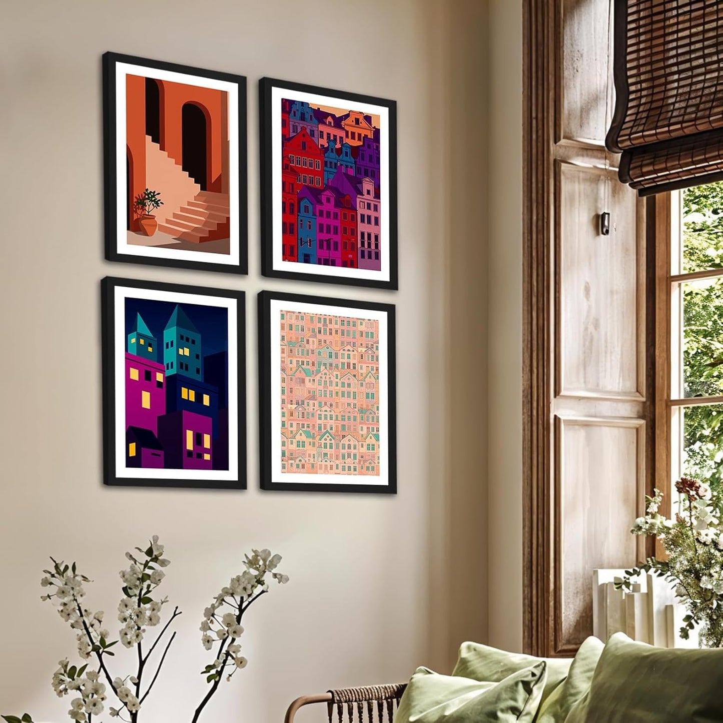 Vibrant Streetscape Quartet