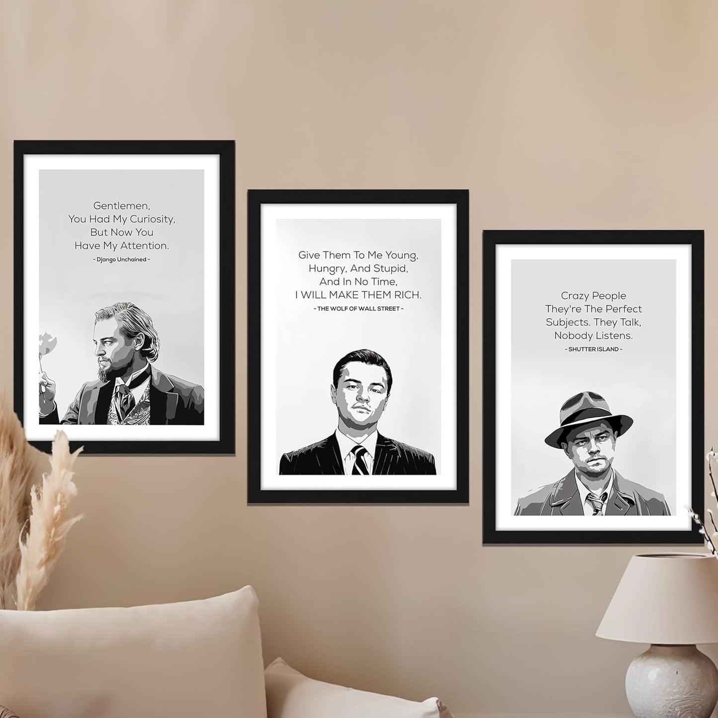 Leonardo DiCaprio Iconic Movie Quotes Wall Frame