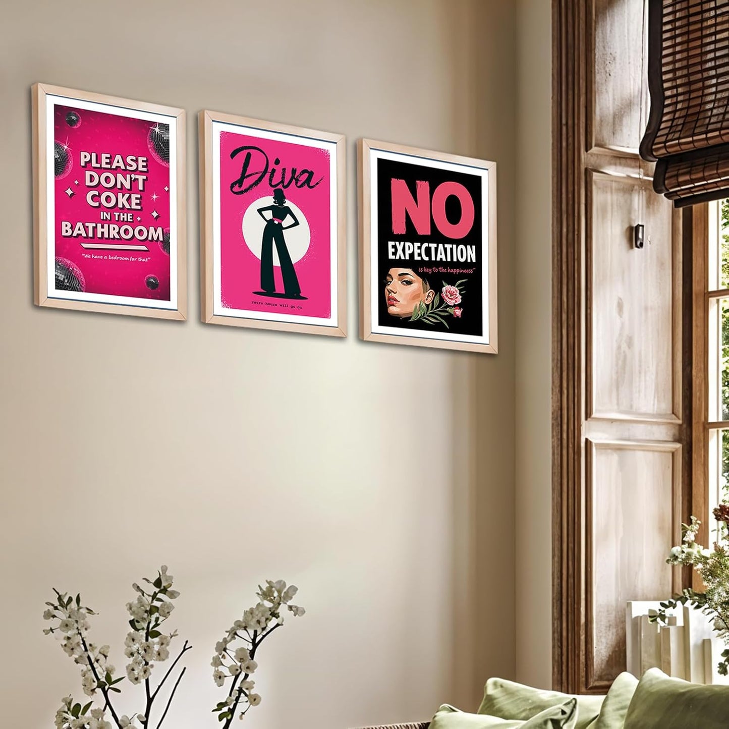 Pink and Black Retro Sassy Quote Wall Frame