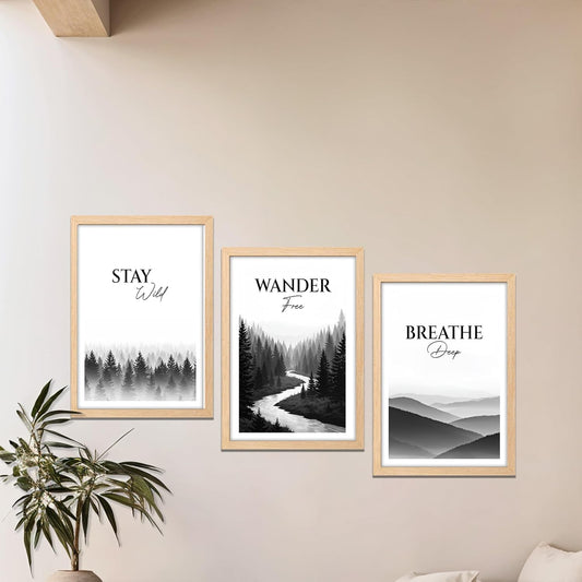 Black and White Wilderness Motivational Wall Frame