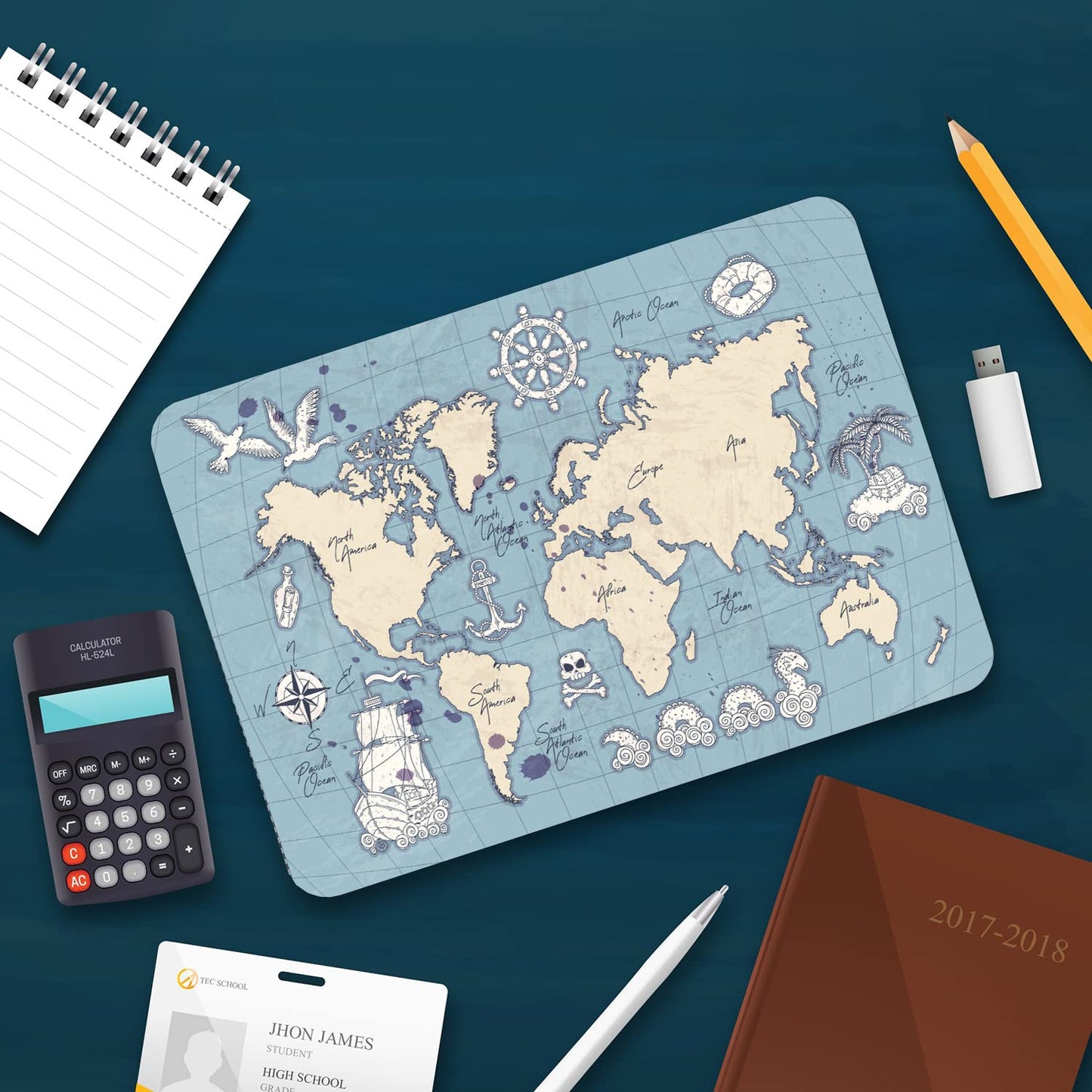 World Map Laptop Sticker