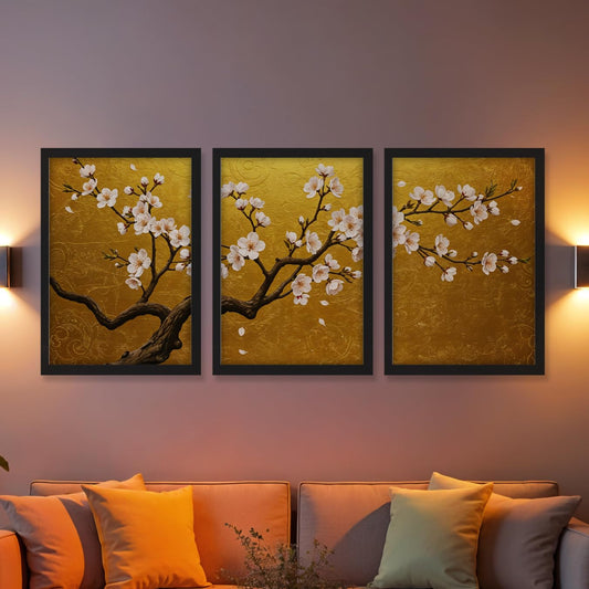 Golden Bloom Wall Frame Set
