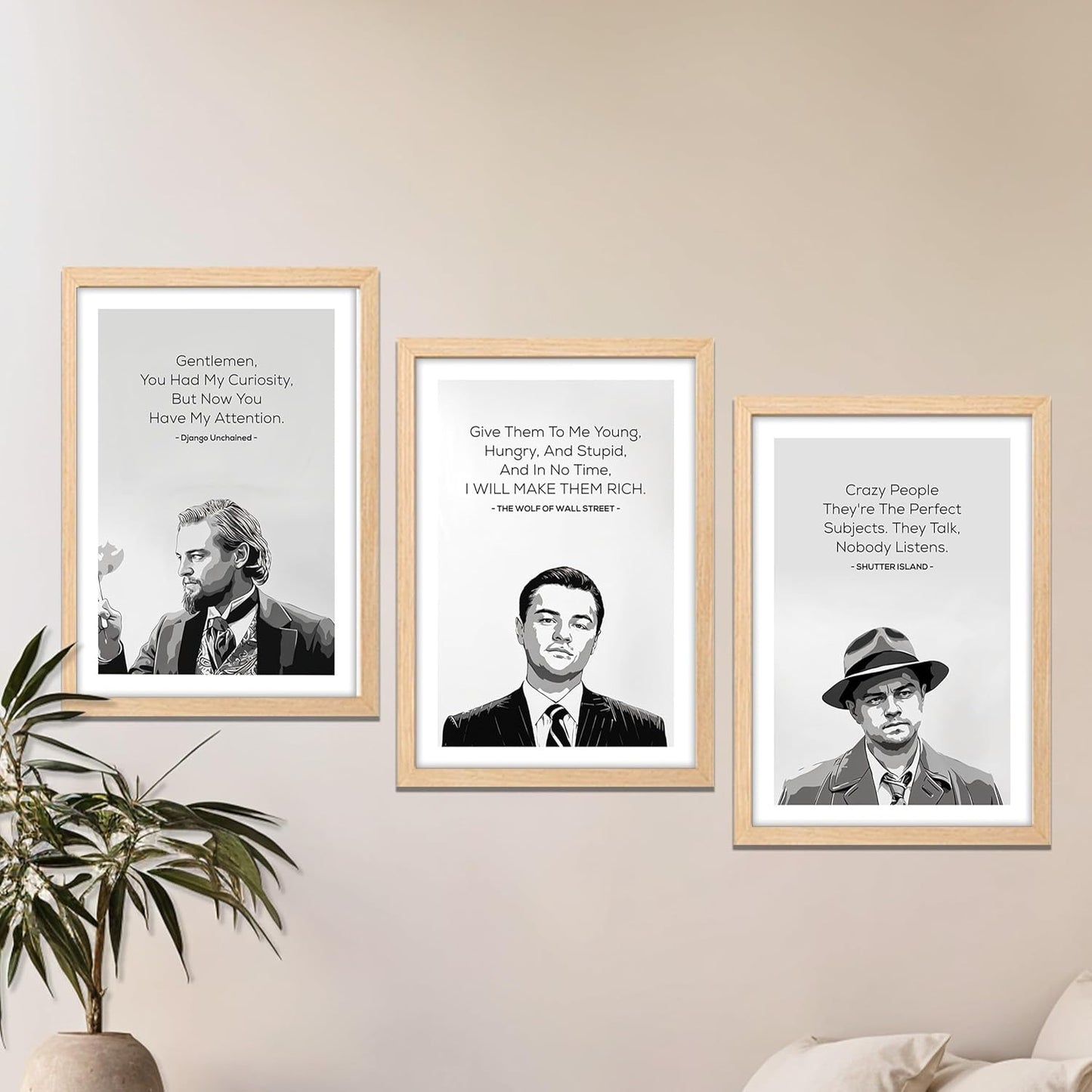 Leonardo DiCaprio Iconic Movie Quotes Wall Frame