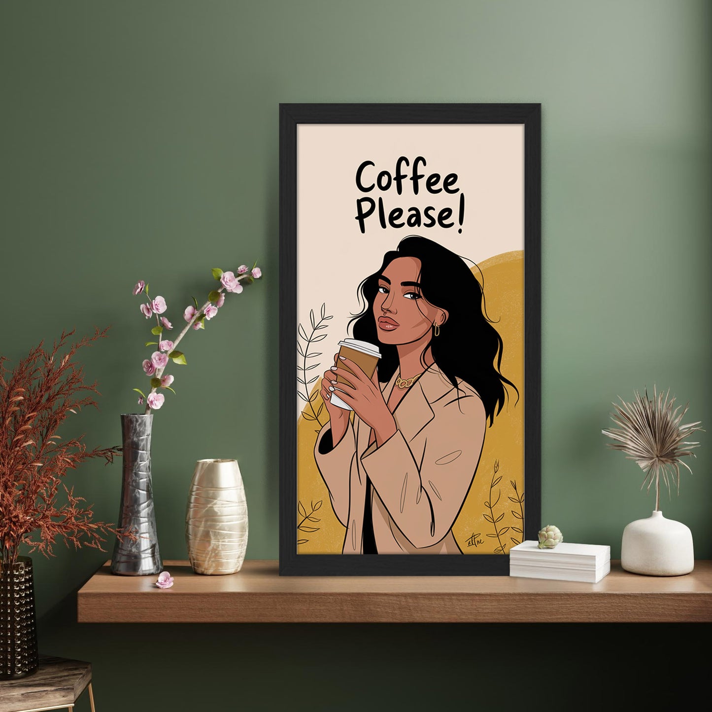 Coffee Please Quote Wall Frame Set of 1