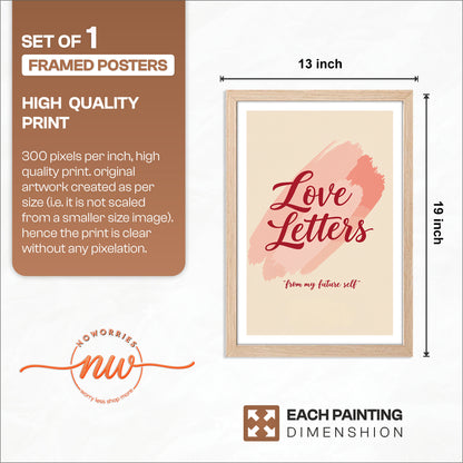 Love Letters Typography Framed Wall Art Print