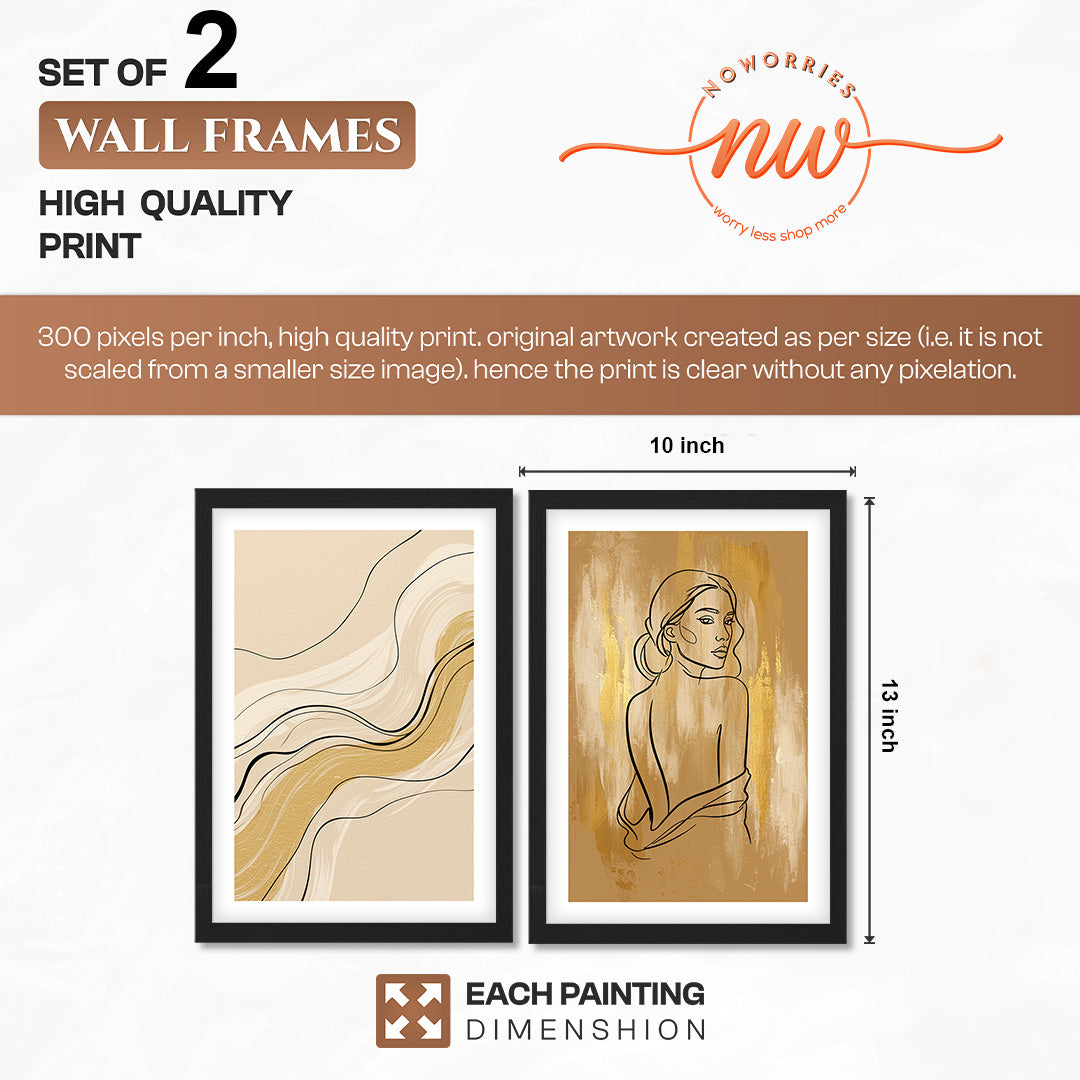 Boho Line Art Framed Set