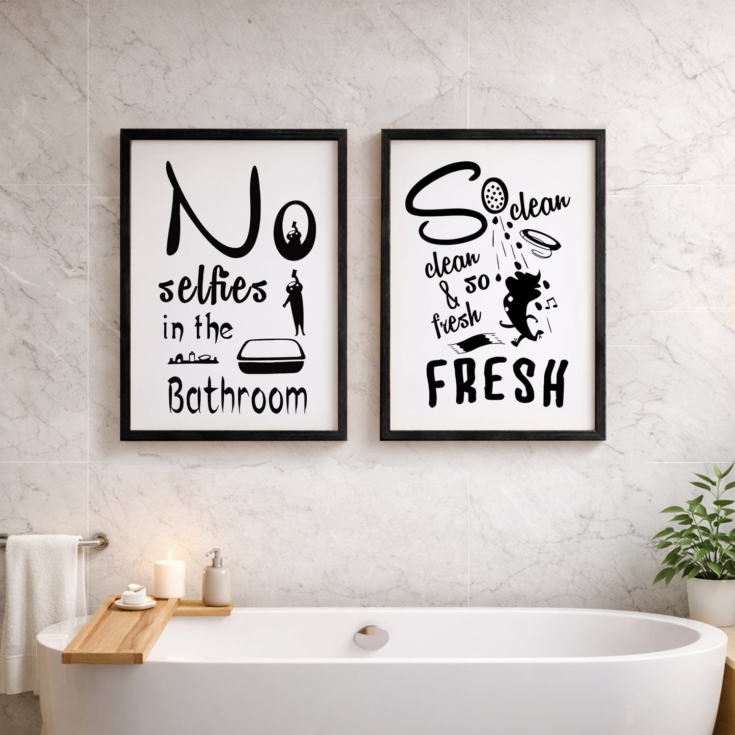 Funny Bathroom Quotes Poster Set of 2